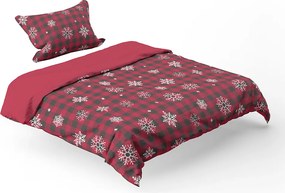 HOME ELEMENTS Mikroflanelové obliečky na jednolôžko, Káro s vločkami