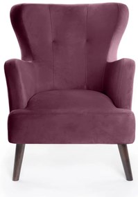 Fialové zamatové kreslo ušiak Noemye – Bonami Selection