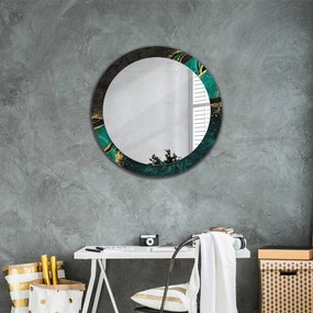 Okrúhle ozdobné zrkadlo Mramorový zelený fi 80 cm