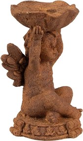 Svietnik dekoratívna hrdzavá figúrka anjel - 7*7*12 cm