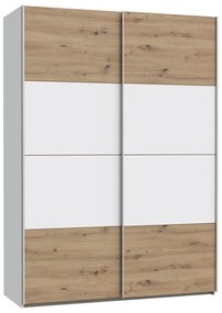 Šatníková skriňa KARO 150x210 cm biela/dub artisan