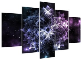 Obraz - Lotusová mandala vo vesmíre (150x105 cm)