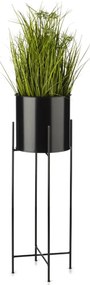KOVOVÝ KVETINÁČ SO STOJANOM DARK 75X21 CM ČIERNA