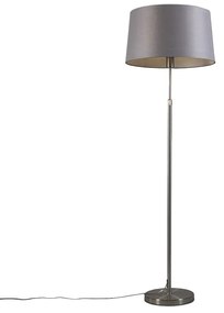 Stojaca lampa z ocele s sivým tienidlom 45 cm nastaviteľná - Parte