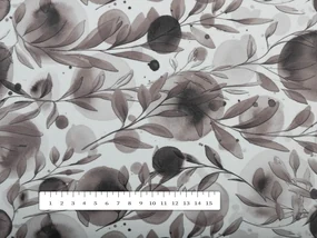 Biante Dekoračný behúň na stôl Rongo RGP-504 Hnedé popínavé lístky na bielom 45x140 cm