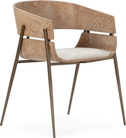 Čalúnené jedálenské kreslá v súprave s podrúčkami 2 ks v prírodnej farbe Naia – MOME