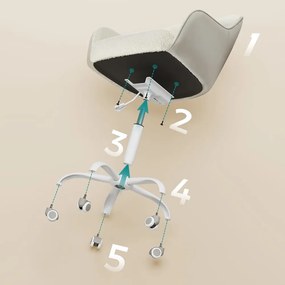 Kancelárska stolička SABINA, max. 110kg, biela/béžová SongmicsHome