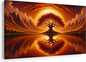 Obraz – Strom v krvavom slnku (90x60 cm)