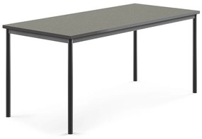 Stôl SONITUS, 1800x800x760 mm, linoleum - tmavošedá, antracit