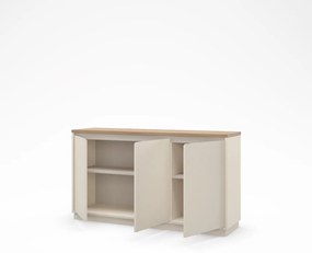 Béžová komoda v dekore duba 152x84x40 cm Loreta – Marckeric