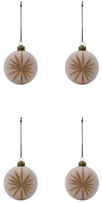 House Doctor Sklenené vianočné ozdoby Rose – set 4 ks