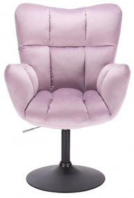LuxuryForm DESIGN Kreslo AURORA VELUR na čiernom tanieri - levanduľa