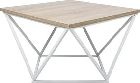 Konferenční stolek Curved 60 cm bílý/dub tmavý