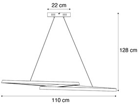 Škandinávske závesné svietidlo béžové 60 cm vrátane LED 3-krokového stmievania - Circuit
