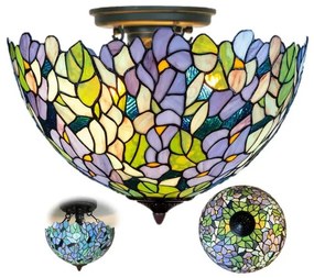 Stropné svietidlo na retiazkach luxus vitráž AMAZONIT Ø50 2*E27