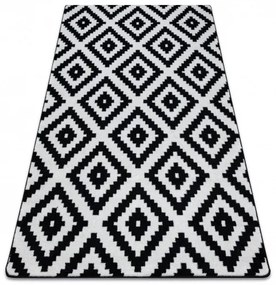 Kusový koberec SKETCH PHILIP biely / čierny - štvorce