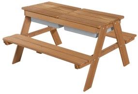 roba Vonkajšia detská sedacia súprava (s vaničkami na hranie, farby teakového dreva) (100397128)