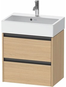 DURAVIT Ketho 2 závesná skrinka pod umývadlo Compact, 2 zásuvky, 584 x 390 x 549 mm, dub prírodný, K25273030300000