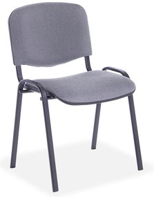 Konferenčná stolička Viva, čierne nohy, sivá