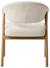 Krémovobiele jedálenské kreslá v súprave s podrúčkami 2 ks z dubového dreva Elk – Unique Furniture
