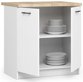 Spodná kuchynská skrinka s doskou OLIWIA S80 2D biela