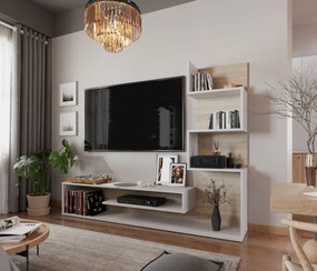 Obývacia stena MAMBA, dub Sonoma / biela