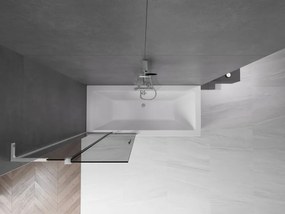 Mexen Velar L, 2-krídlová posuvná vaňová zástena 80 x 150 cm, 8mm šedé sklo, chrómový profil, 896-080-003-41-01