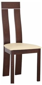 Kondela Drevená stolička DESI, orech/ekokoža béžová