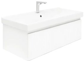 Kúpeľňová skrinka s batériou a umývadlom SAT Evolution 1 98x30x44, 8 cm biela mat SATEVO100WMU1B, 1 ks