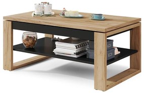 Konferenčný stolík so zdvíhacou doskou a policou NEA dub craft/čierna