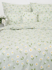 Bavlnené obliečky Renforcé - Sedmokrásky šedozelené