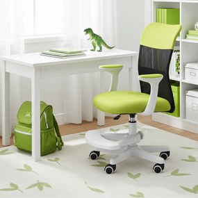 Detská stolička Neoseat MONKEY WHITE s podnožou — látka, biela / zelená