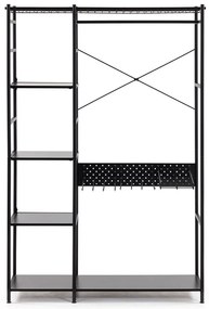 Čierny šatník Kave Home Storn, výška 182 cm
