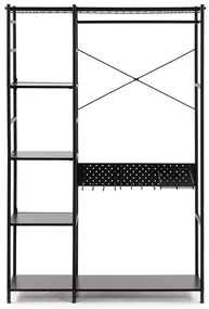 Čierny šatník Kave Home Storn, výška 182 cm