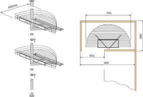 VIBO KARUSEL KCME760 1/2 kruh výsuvný sada