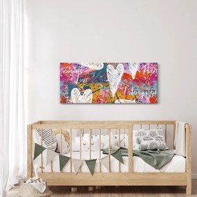 Obraz - Srdce na abstraktnom pozadí (120x50 cm)