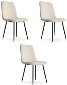 Set troch jedálenských stoličiek RIFT béžové / čierne nohy (3 ks)