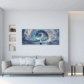 Obraz - Ilustrácia chlapca s kopijou (120x50 cm)