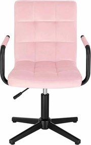 LuxuryForm DESIGN Otočná stolička VERONA BLACK VELUR na čiernom kríži - ružová