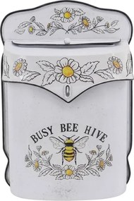 Krémová retro poštová schránka so včelou Busy Bee Hive - 24*10*35 cm