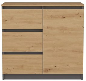 Komoda Musecalo 12 (dub artisan + artisan). Akcia -20%. Vlastná spoľahlivá doprava až k Vám domov. 1132867