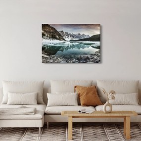 Obraz - jazero v zime (90x60 cm)