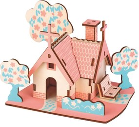 Woodcraft Drevené 3D puzzle Americká chata