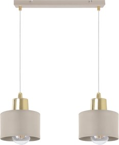 Závesné svietidlo Panta, 2x béžové kovové tienidlo, g
