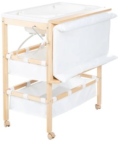 Prebaľovací pult v dekore brezy v bielo-prírodnej farbe Baby Pool – Roba