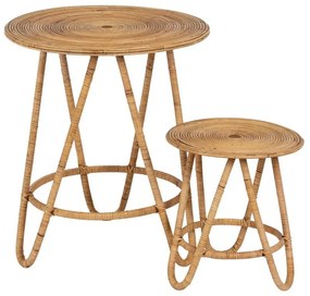Ratanový okrúhly odkladací stolík ø 60 cm – Ixia