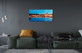 Sklenený obraz Rome River mosty západ slnka 120x60 cm