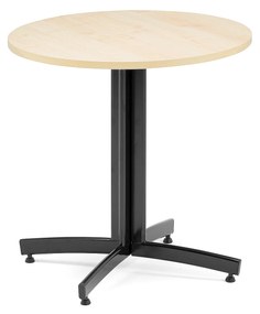Okrúhly stôl SANNA, Ø700x720 mm, čierna/breza