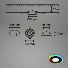 Briloner - SADA 3x LED RGBW Stmievateľné kúpeľňové svietidlo LED/5W/230V IP44+ DO