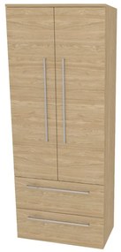 Mereo, Mereo Bino, kúpeľňová skrinka vysoká 163 cm, dvojitá, Multidecor, Dub olejovaný, MER-CN699DUO1